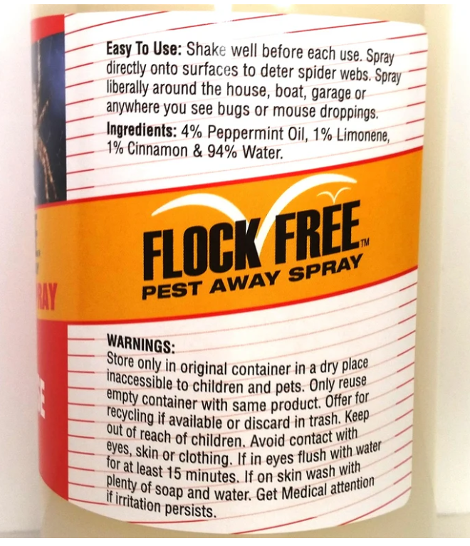 MICE, SPIDERS, ANTS, ROACH REPELLING NATURAL PEPPERMINT SPRAY “PEST AWAY”, 32 OZ