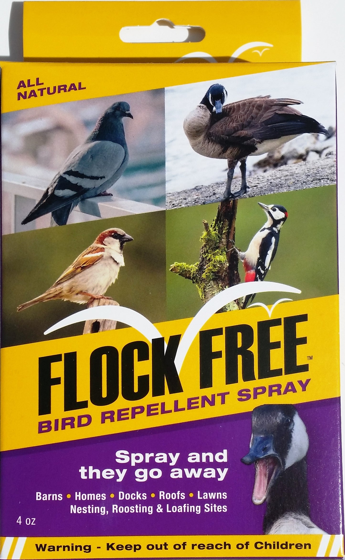 Flock Free Bird Repellent Spray, 4 OZ concentrate