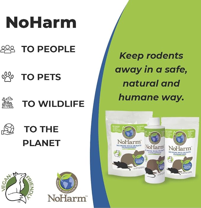 NoHarm Scent Ready to Use | Send Mice and Rats Away | Safe Indoor/Outdoor Use | 32 oz.