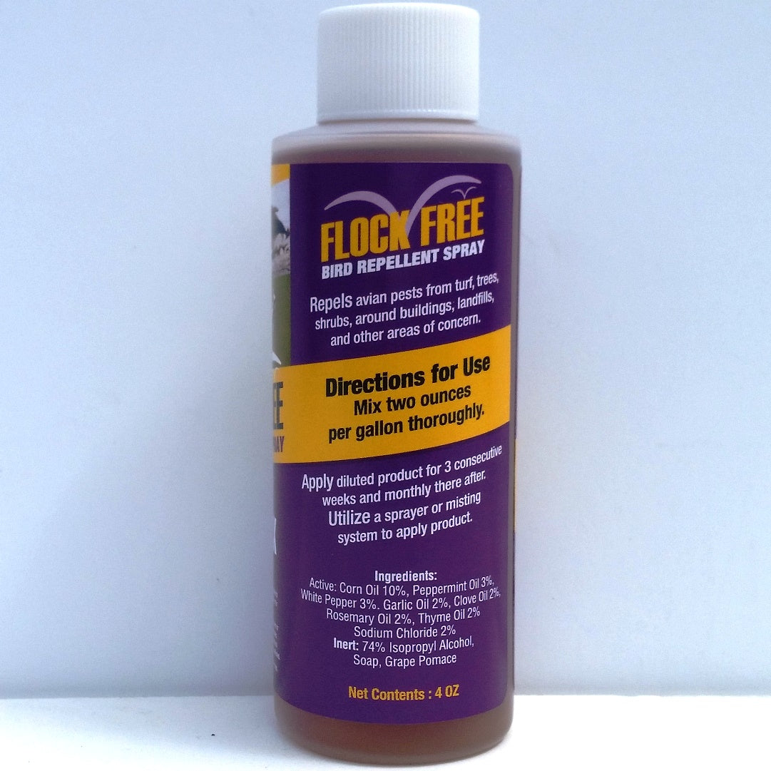 Flock Free Bird Repellent Spray, 4 OZ concentrate