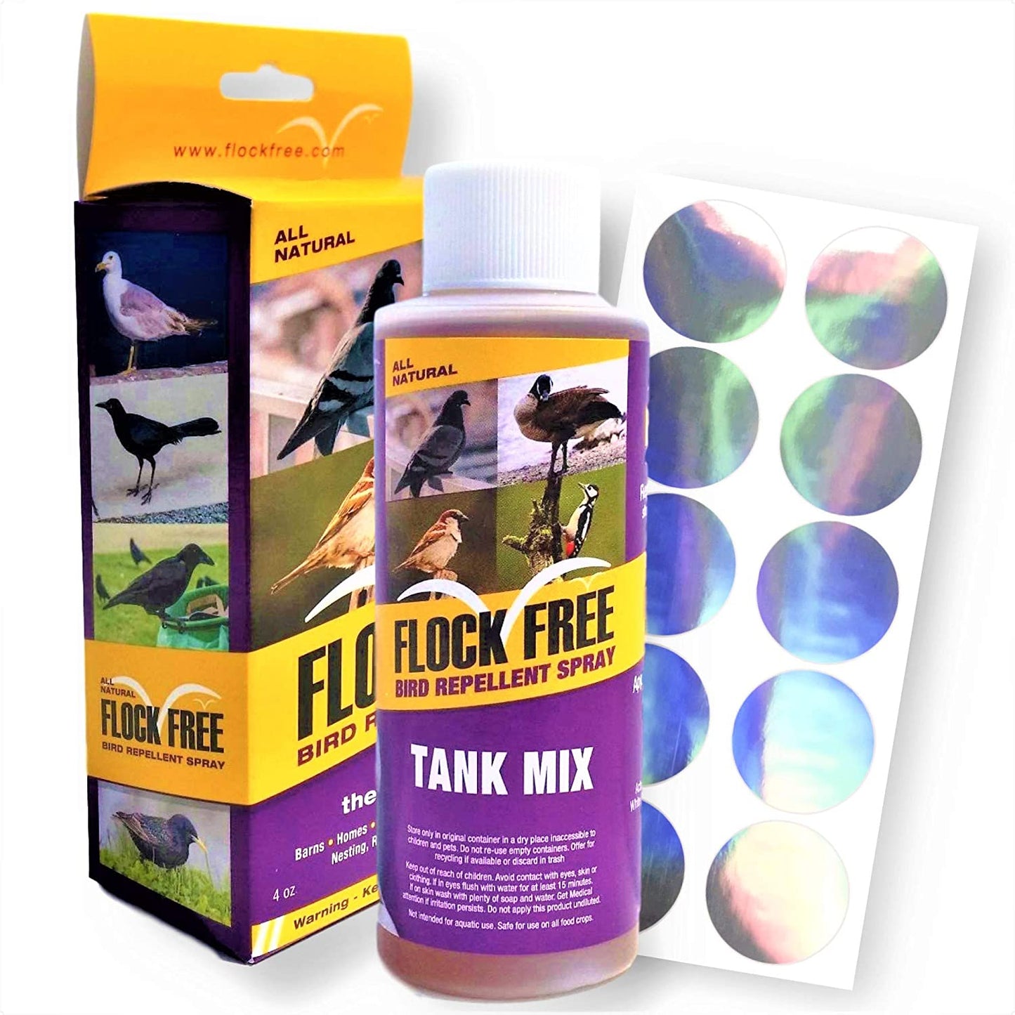 Flock Free Bird Repellent Spray, 4 OZ concentrate