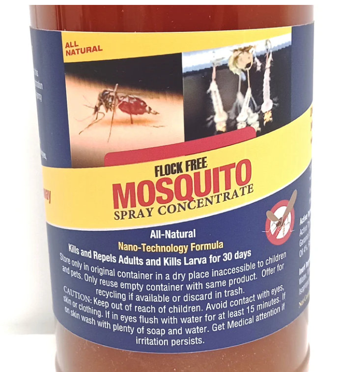 FLOCK FREE MOSQUITO SPRAY CONCENTRATE, 32OZ