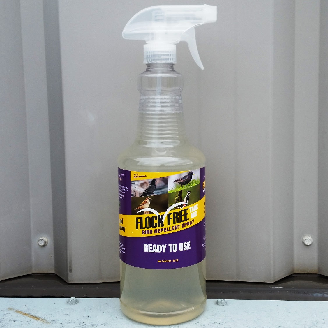 Flock Free Bird Repellent Ready Spray, Ready-to-Use Bird Spray, Residential Bird Problem Solution, 32oz