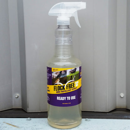 Flock Free Bird Repellent Ready Spray, Ready-to-Use Bird Spray, Residential Bird Problem Solution, 32oz