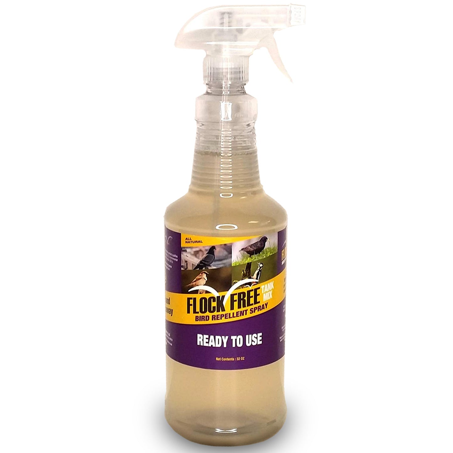 Flock Free Bird Repellent Ready Spray, Ready-to-Use Bird Spray, Residential Bird Problem Solution, 32oz